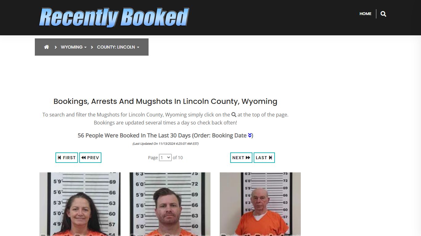 Bookings, Arrests and Mugshots in Lincoln County, Wyoming - Recently Booked